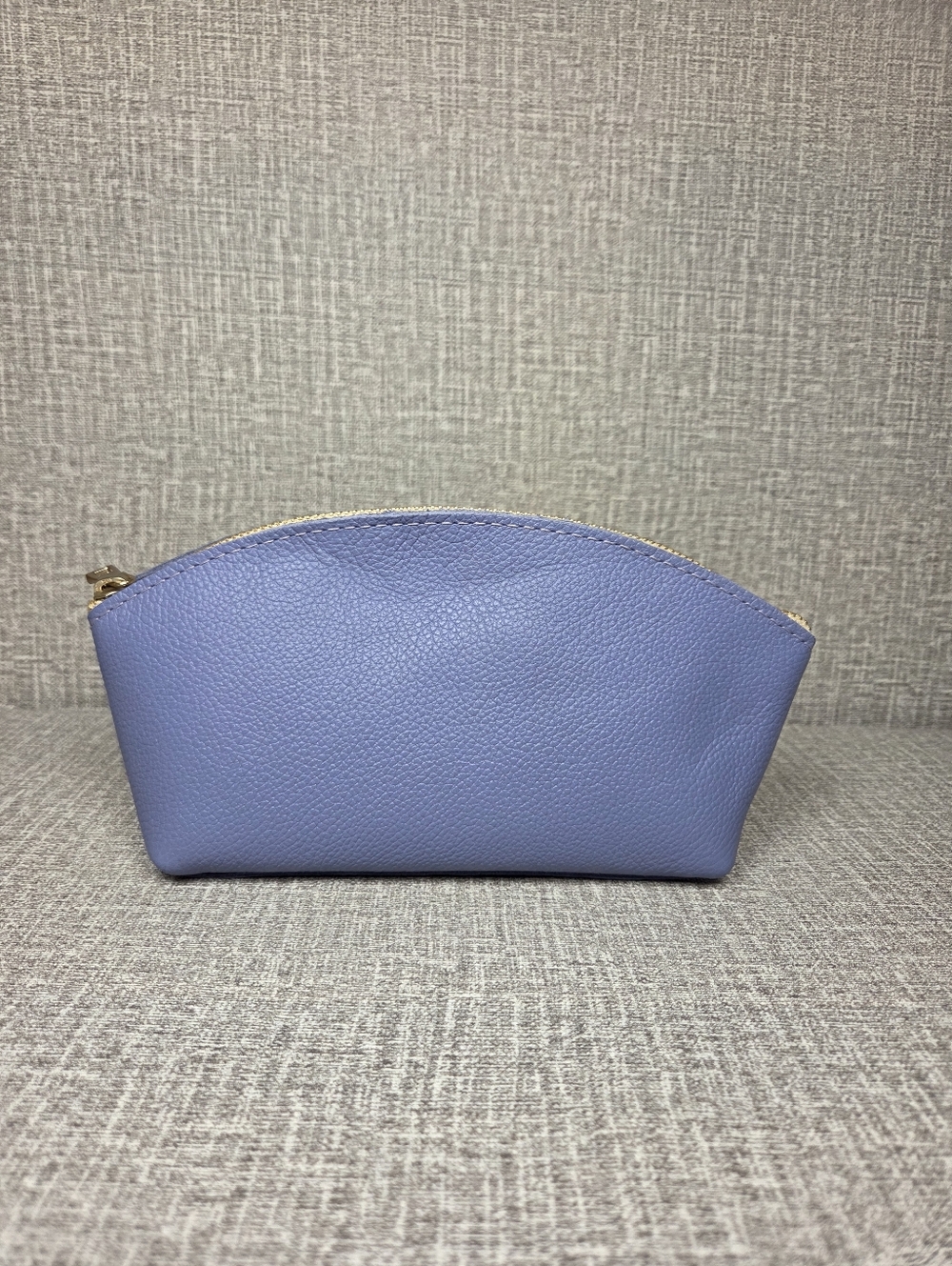 NEW RARE Portland Leather Eclipse Make Up Bag Pouch Aster Periwinkle Blue Purple